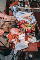 An assortment of dairy products displayed on a rustic table.