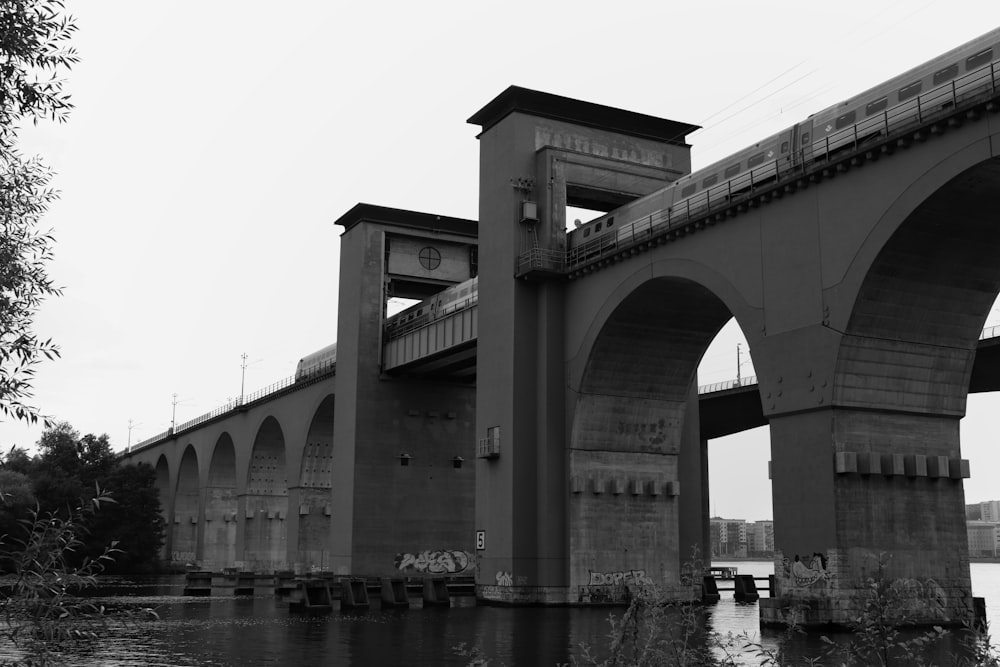 a train on a bridge