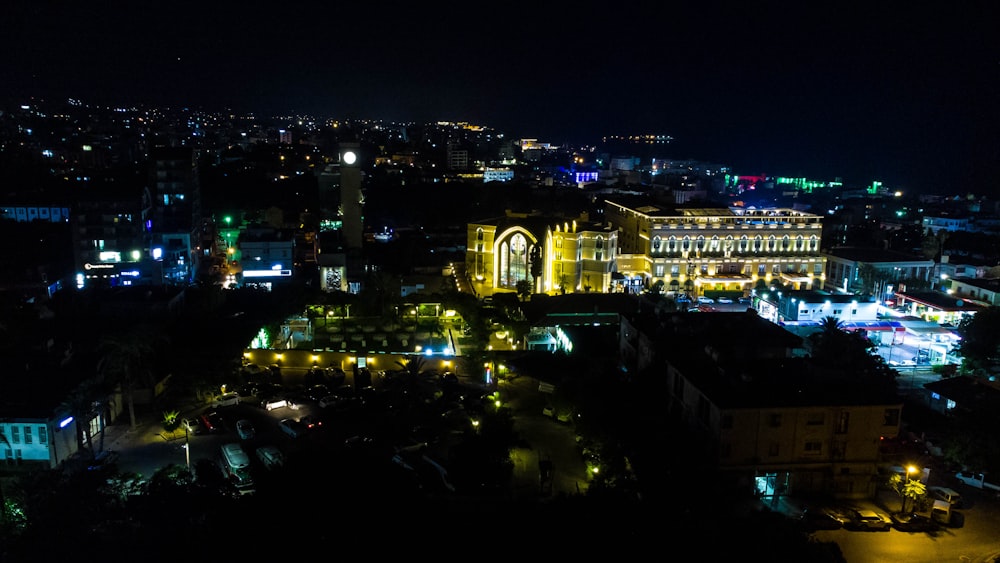 a city at night