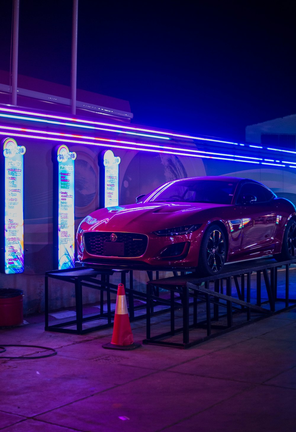 a car parked outside a building