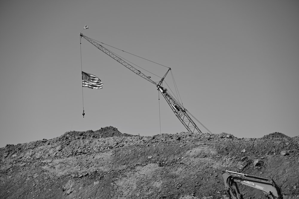 a crane on a hill