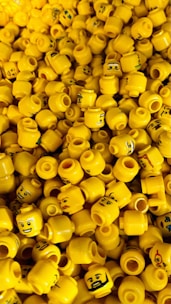 a group of yellow rubber ducks