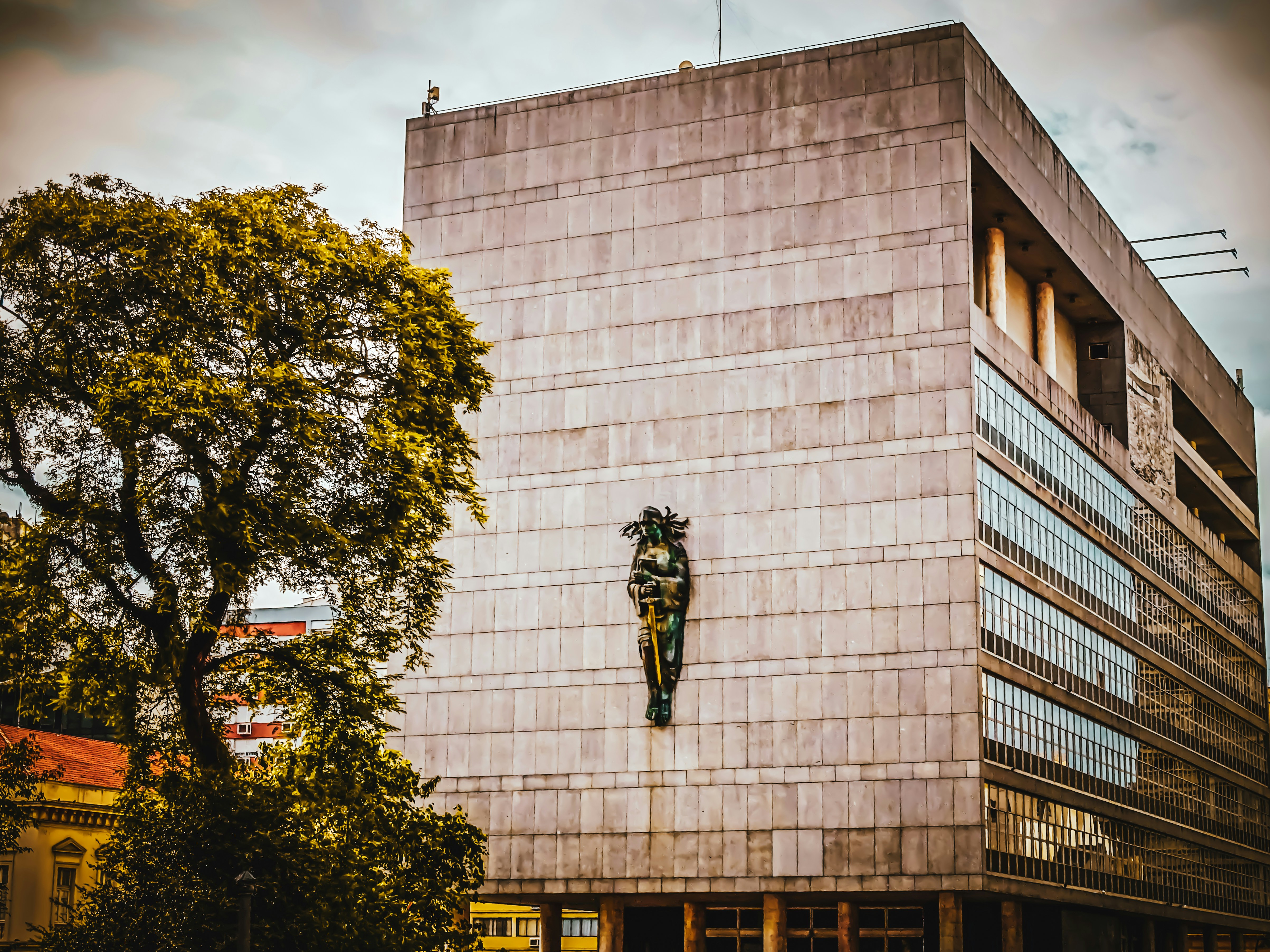 a statue on a building