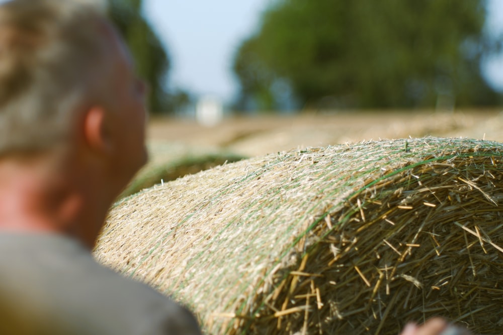 a person holding a bundle of grass