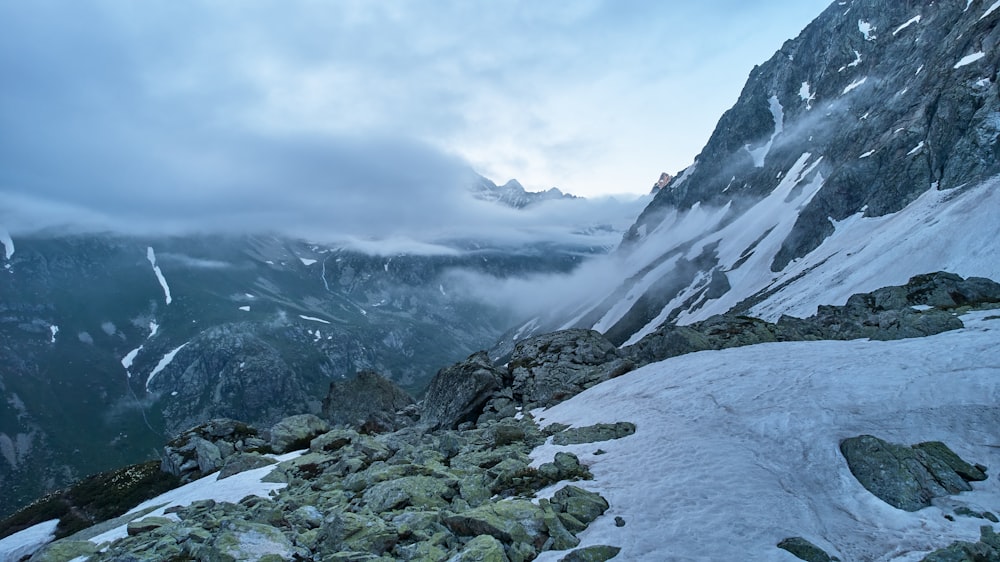 a snowy mountain side