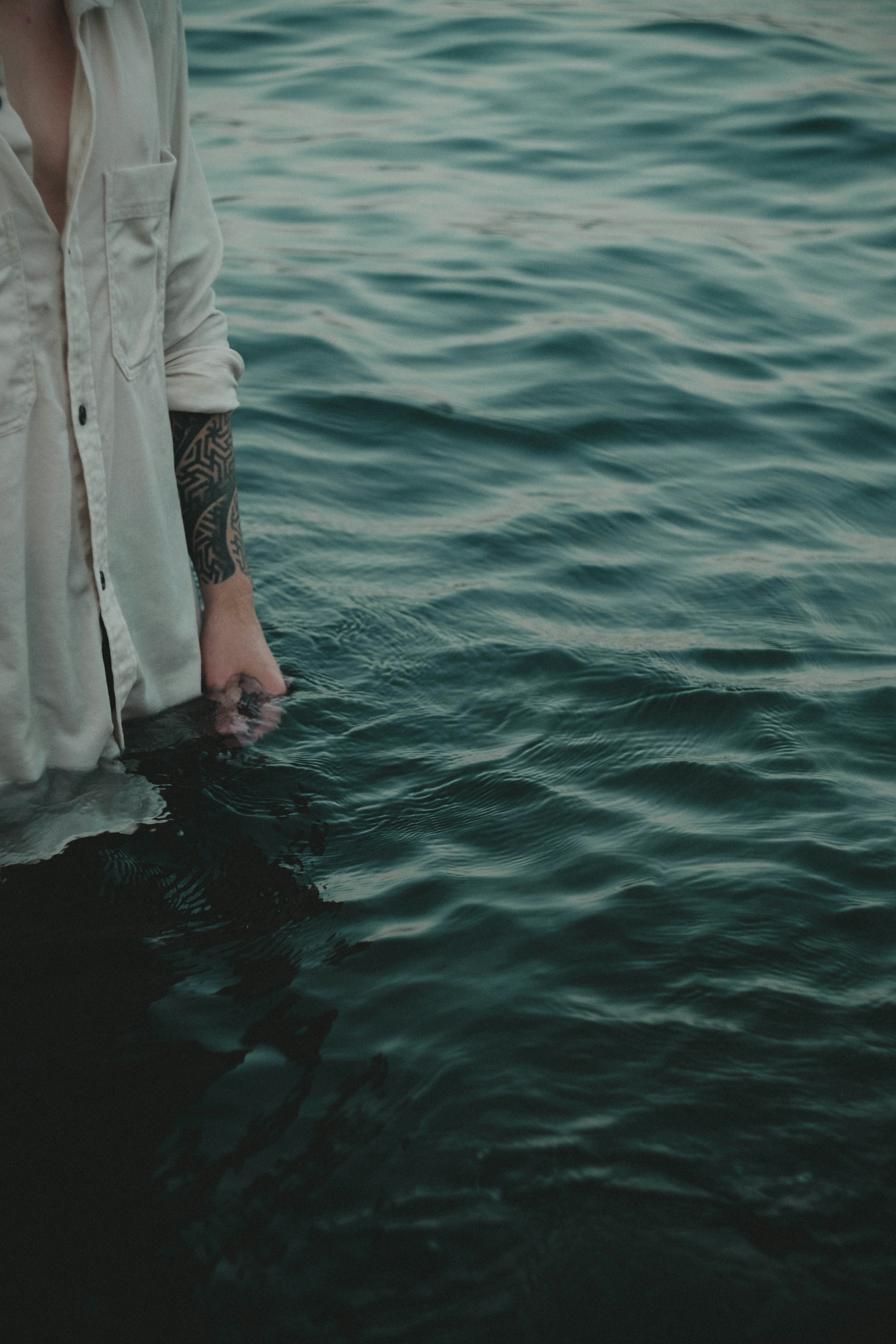 a person standing in water