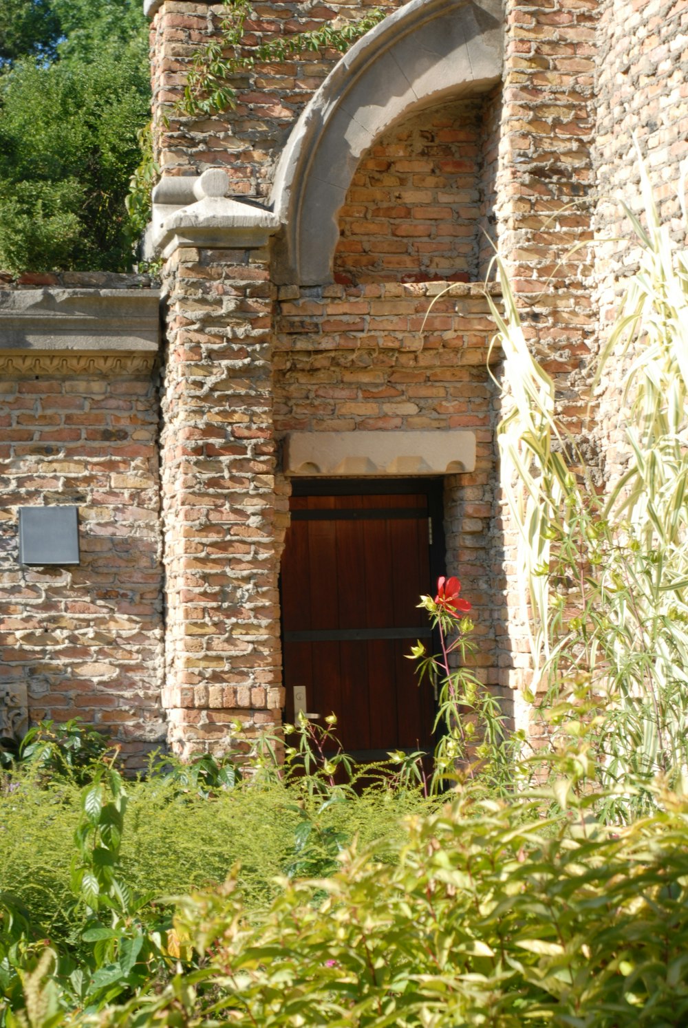 a door in a brick building