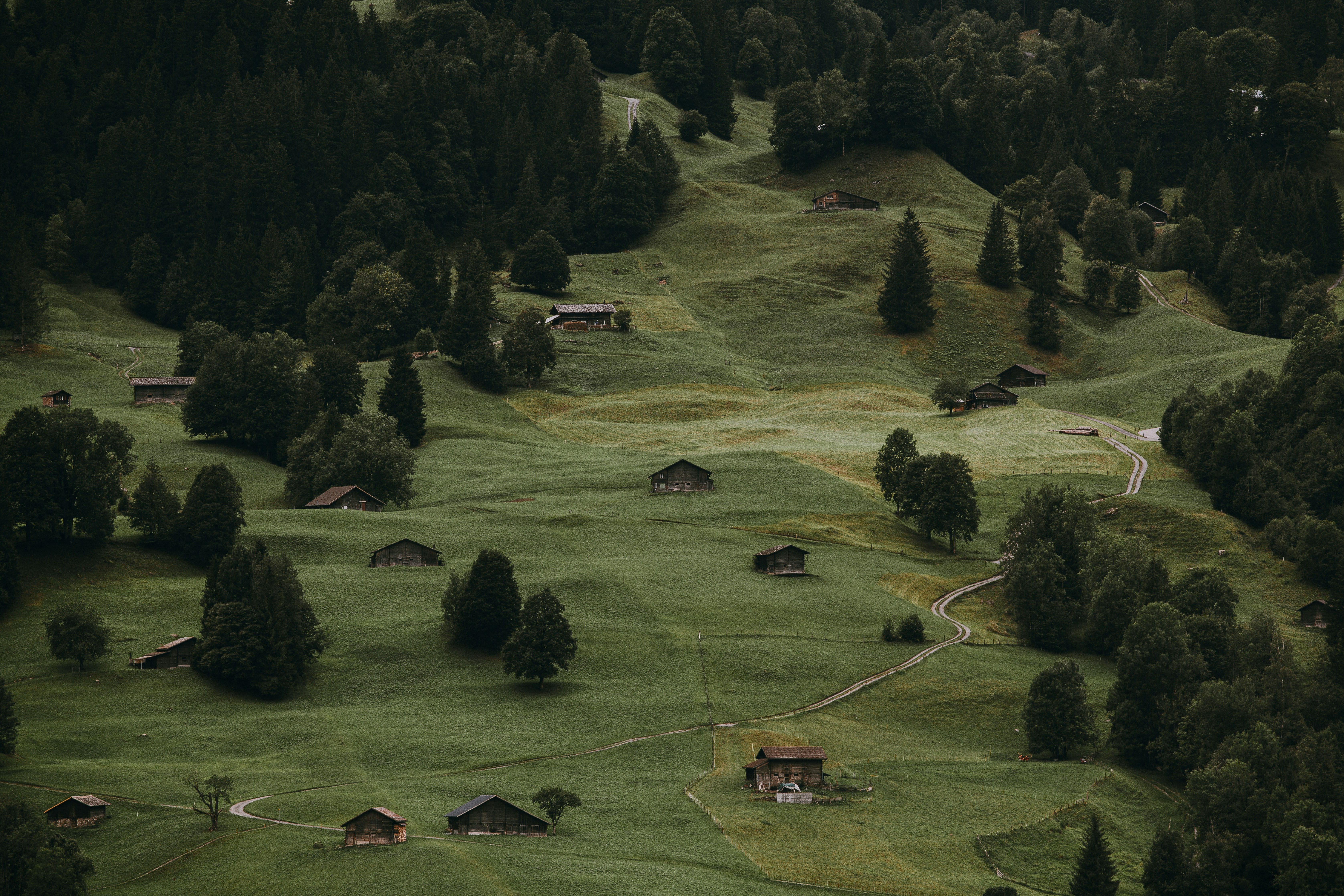 Aerial view of a fantasy landscape in the movie