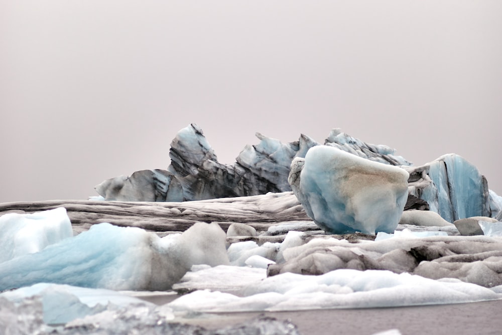 a group of icebergs