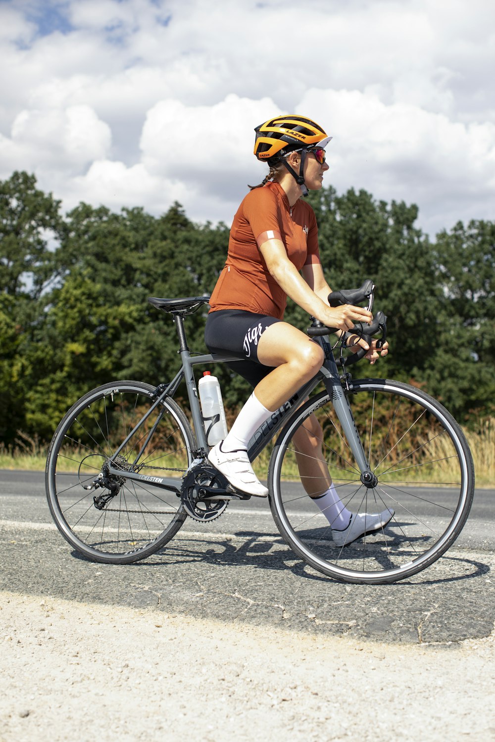 a person riding a bicycle