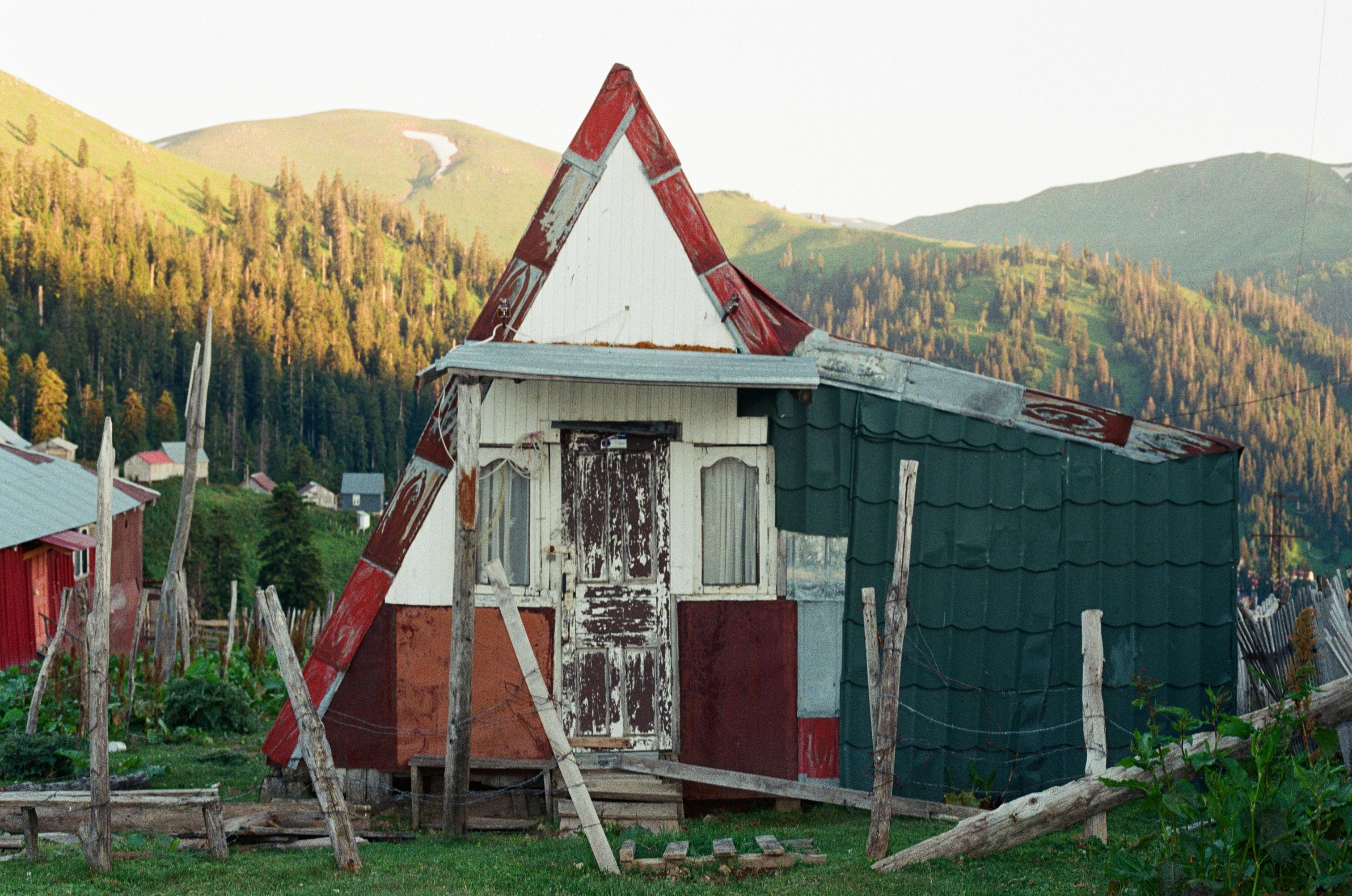 a house with a red roof