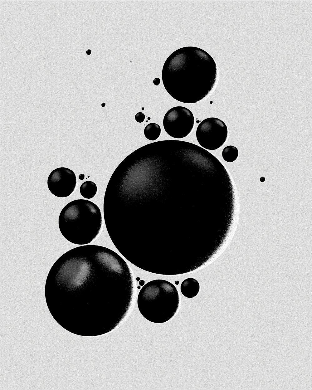 a group of black spheres