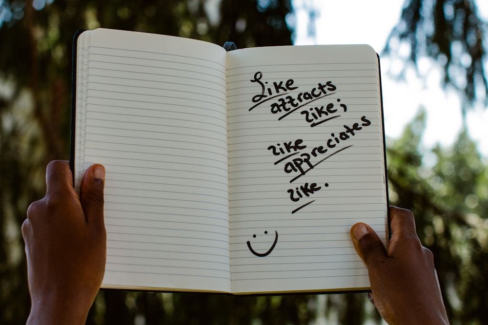 a person holding a book