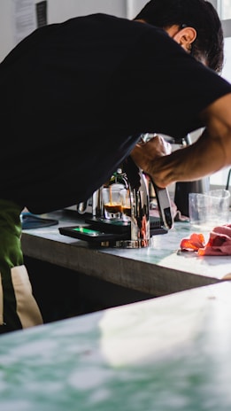 a person using a blender