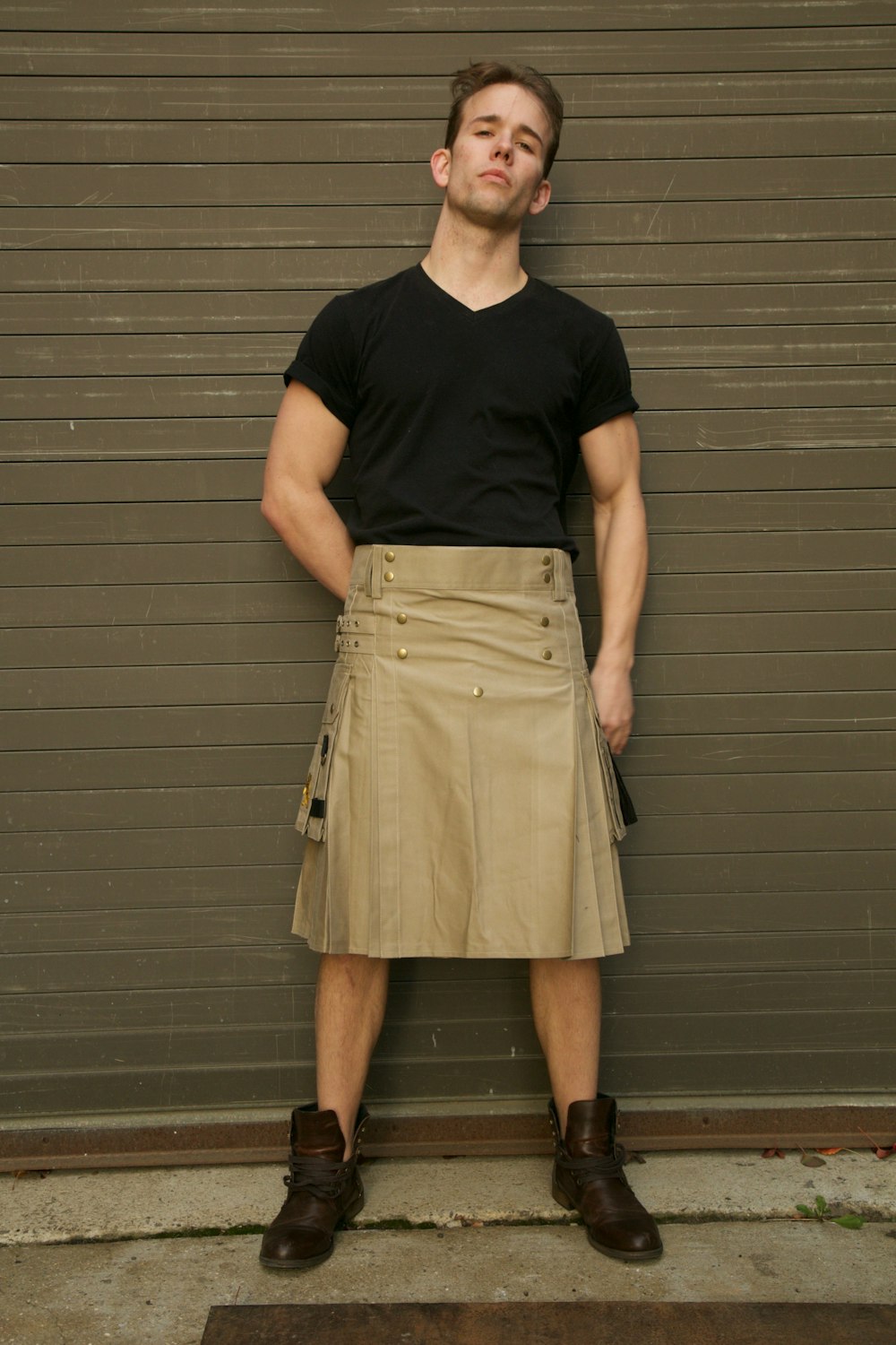 a man wearing a skirt