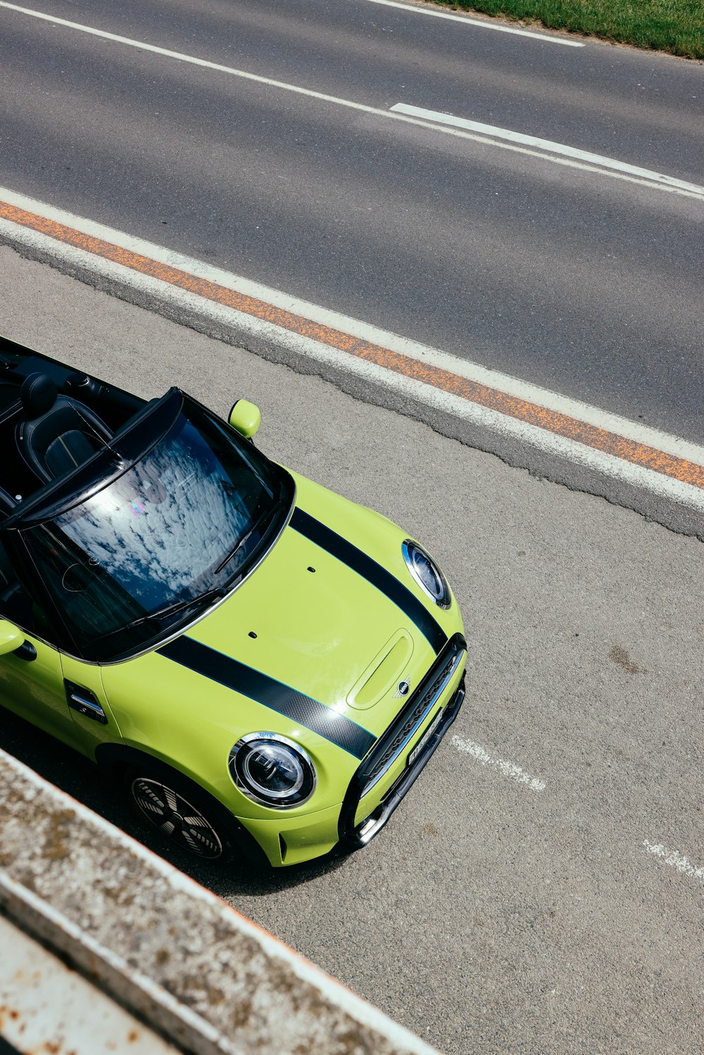 a yellow sports car