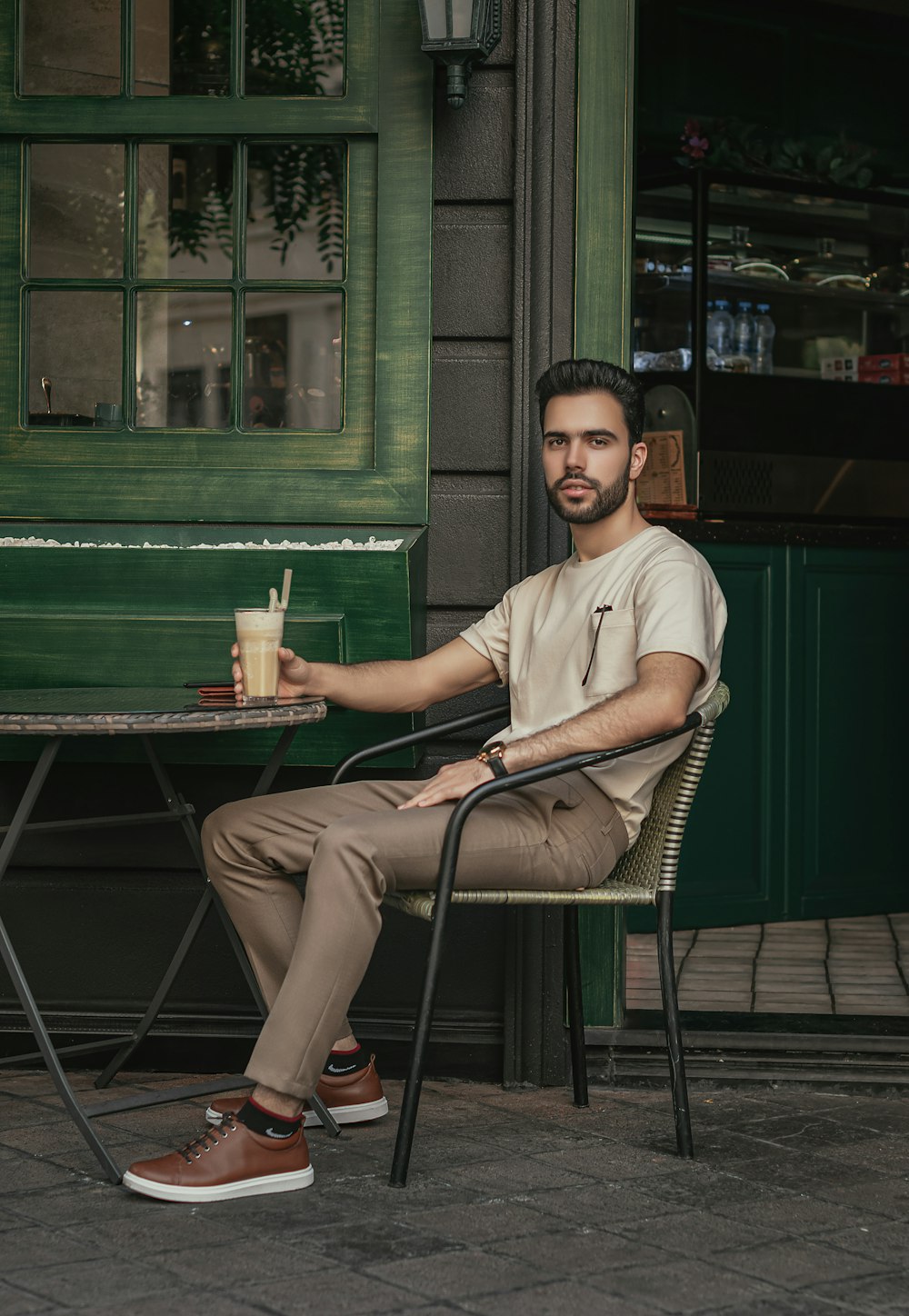 a person sitting at a table