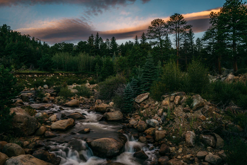 A high-country basin at dusk