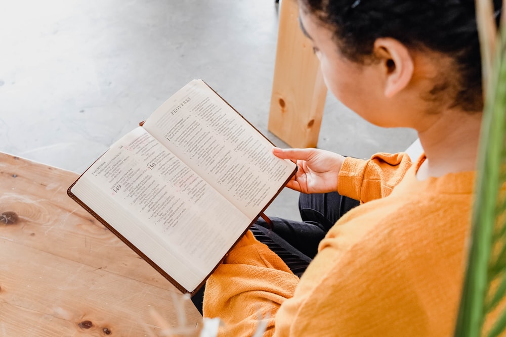 a person reading a book