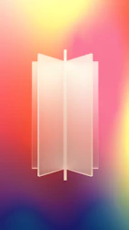 A dynamic content calendar displayed on a glassmorphism card with smooth scroll animation and colorful gradient edges.