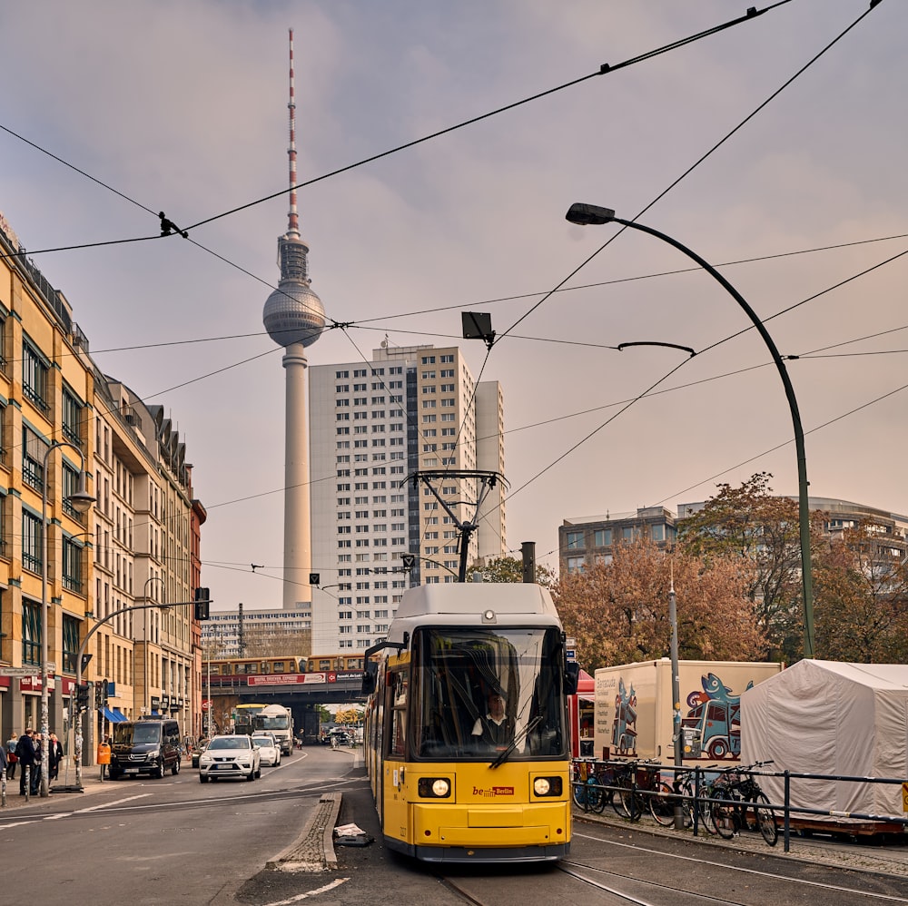 a trolley on a street