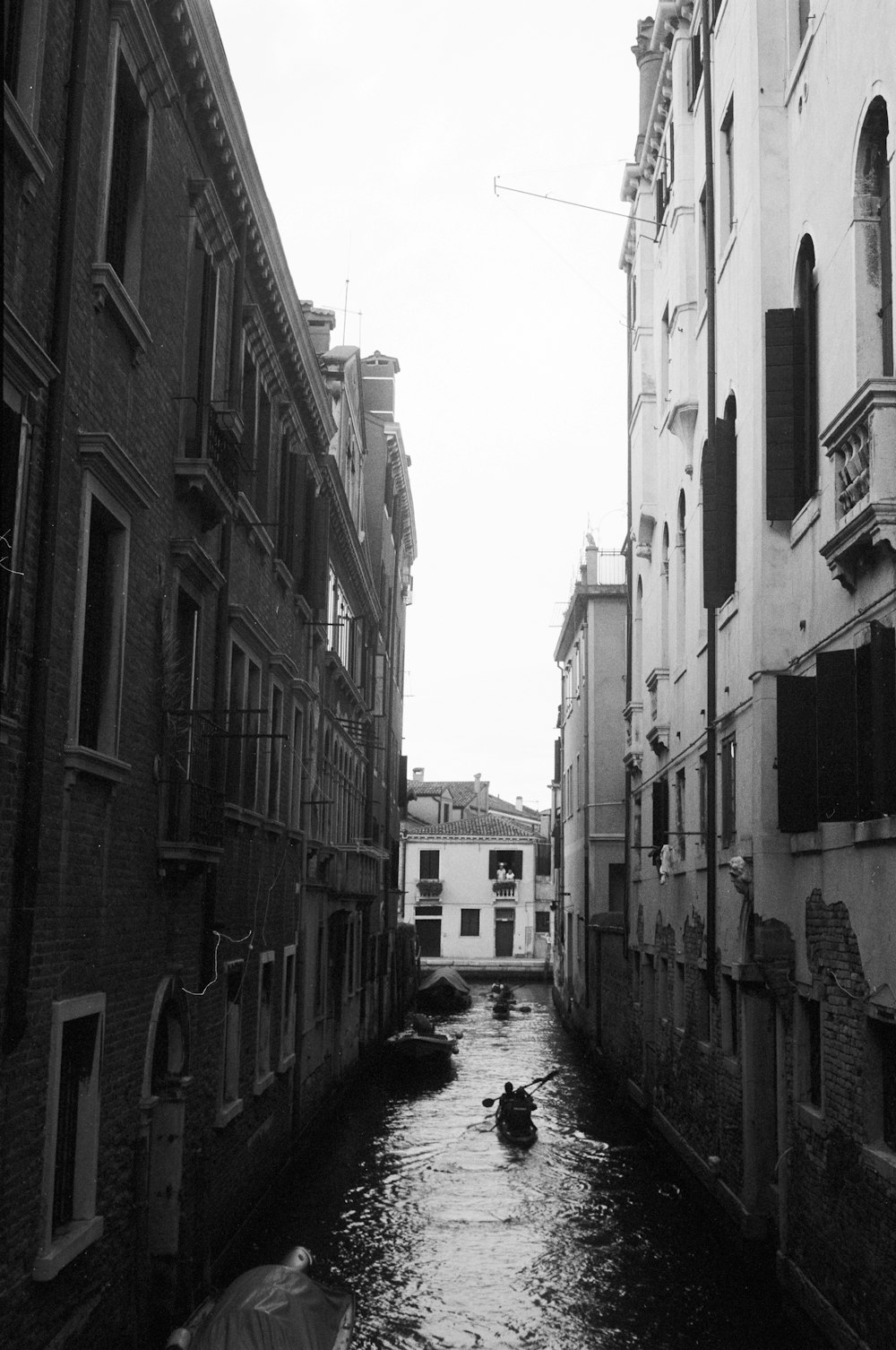 a canal between buildings