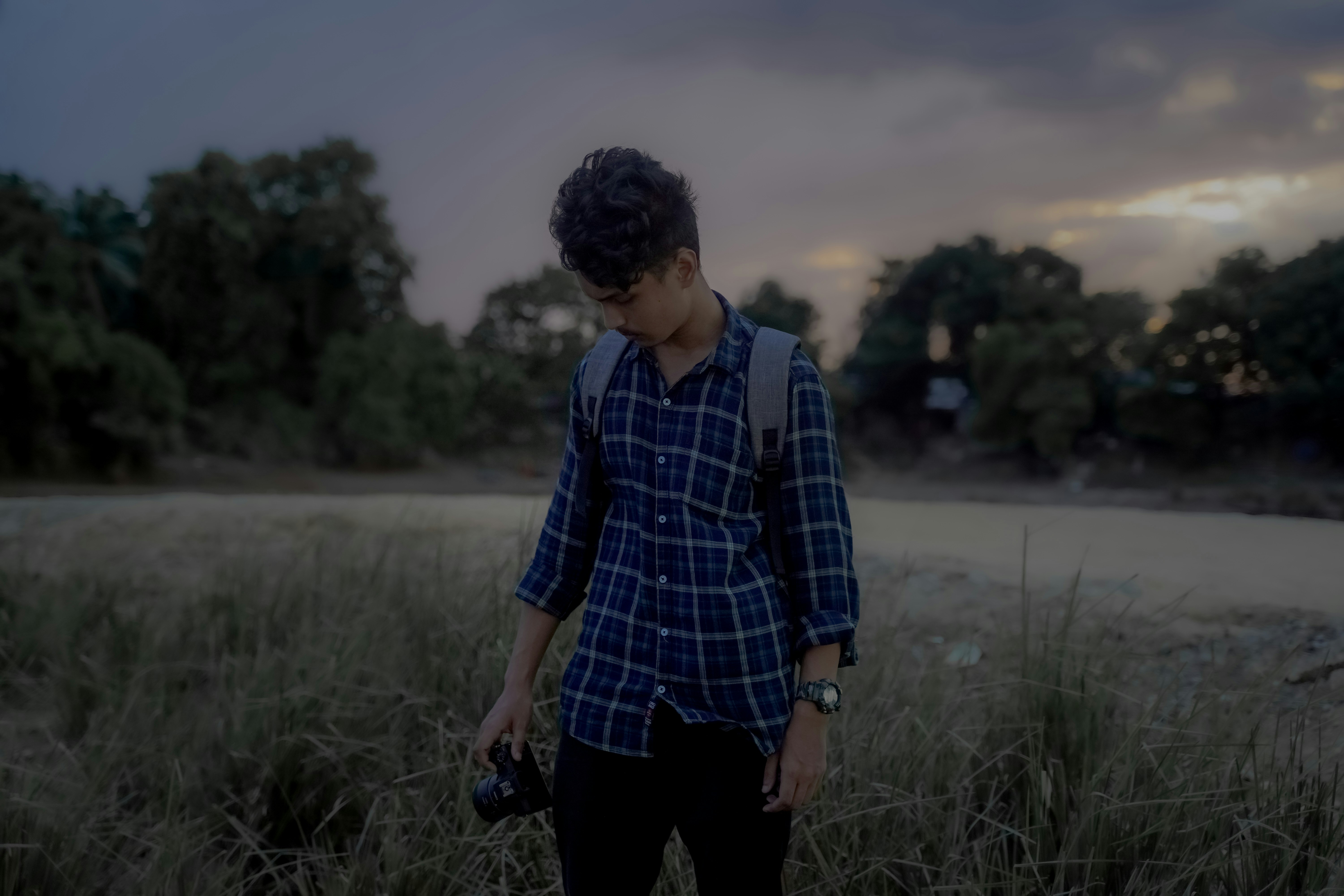 a person standing in a field