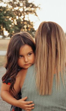 a woman with long hair