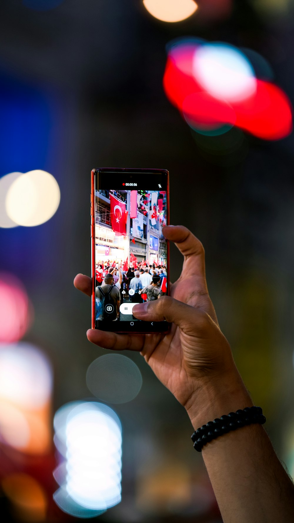 a person holding a cell phone