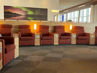 A calm and inviting consultation space with soft lighting and comfortable chairs.