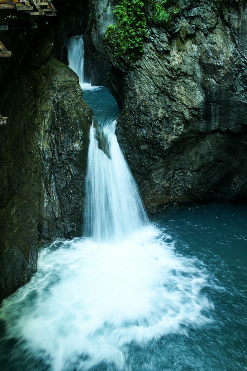 a waterfall over rocks