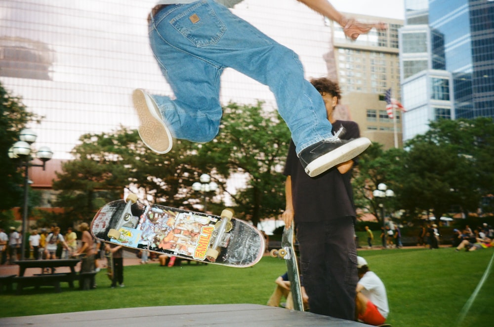 a man doing a trick on a skateboard