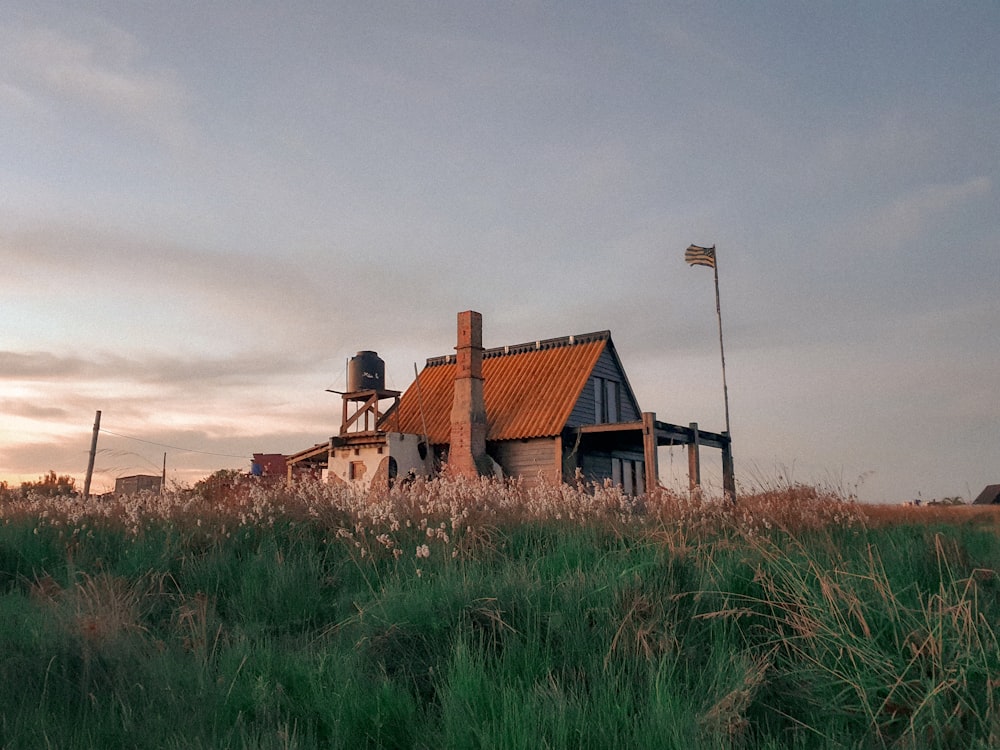 a house in a field