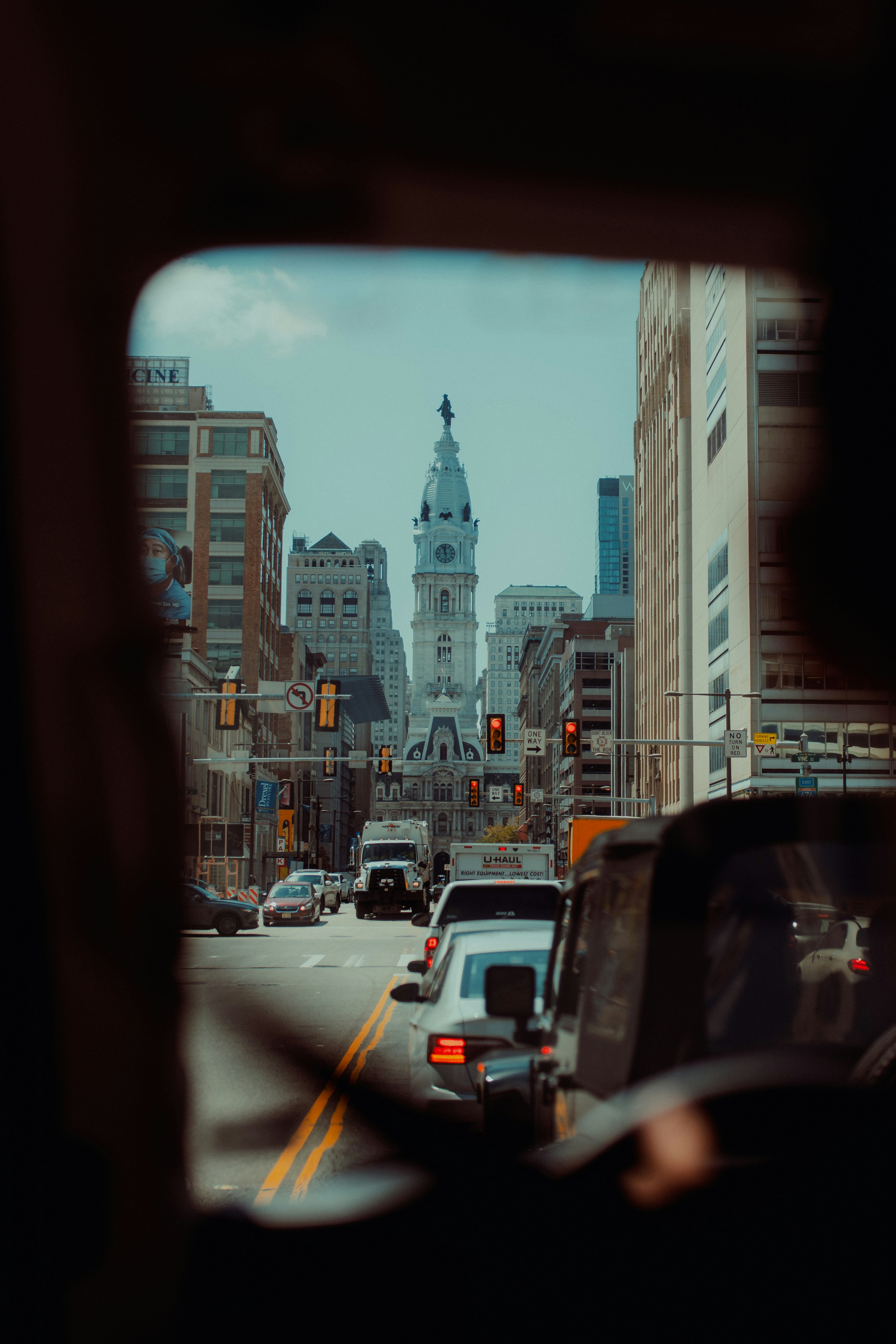 a city street with traffic