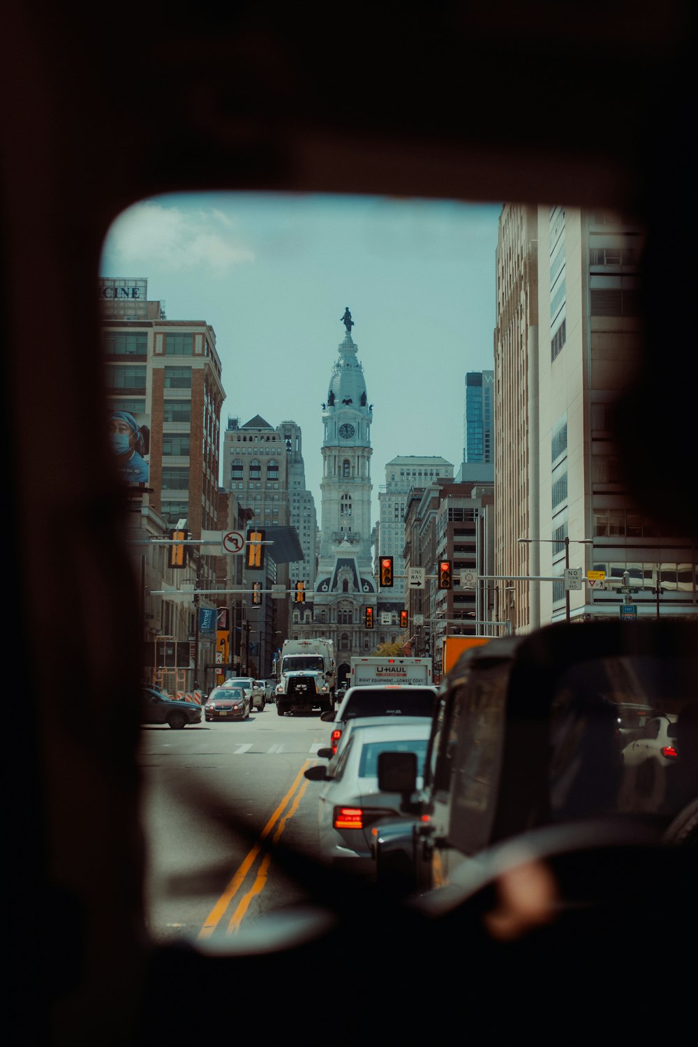 a city street with traffic