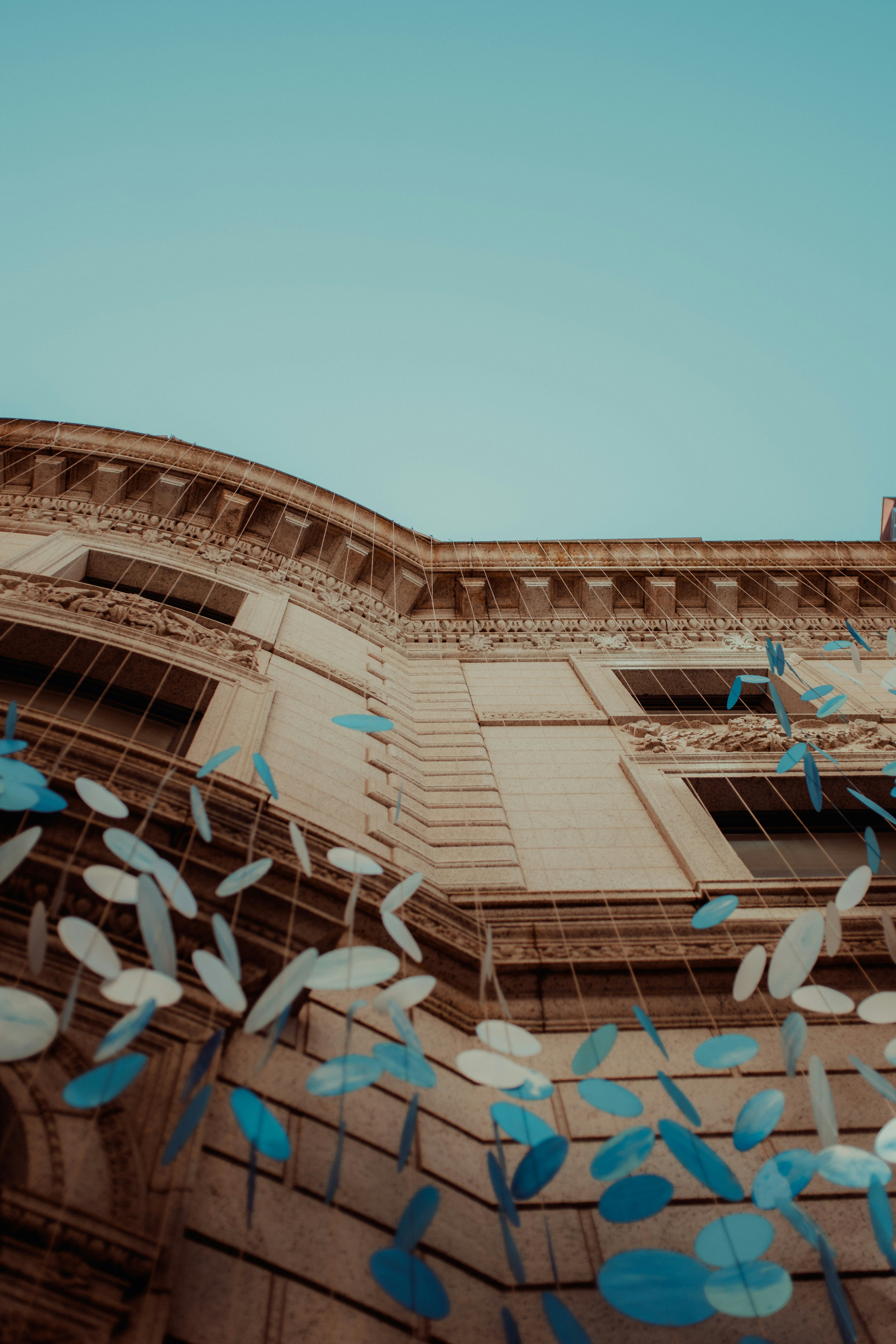 a building with a blue sky