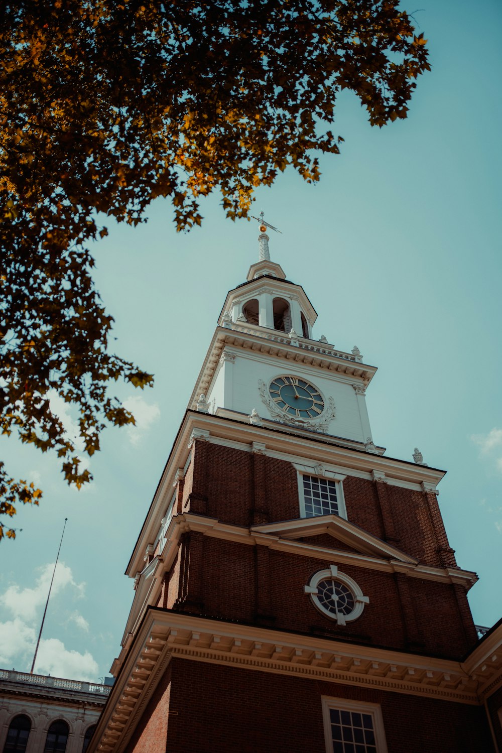 a clock on a tower