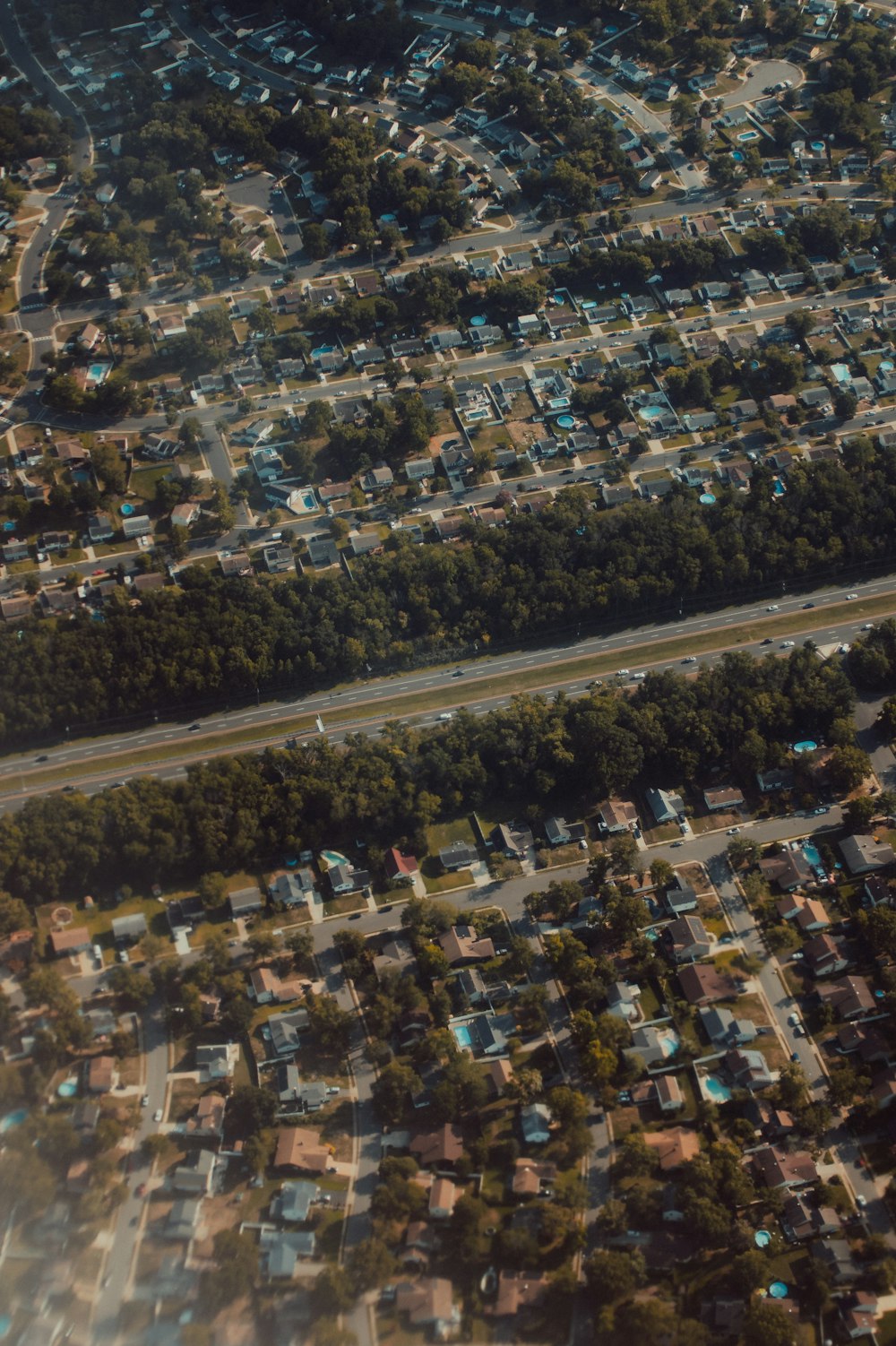 an aerial view of a city