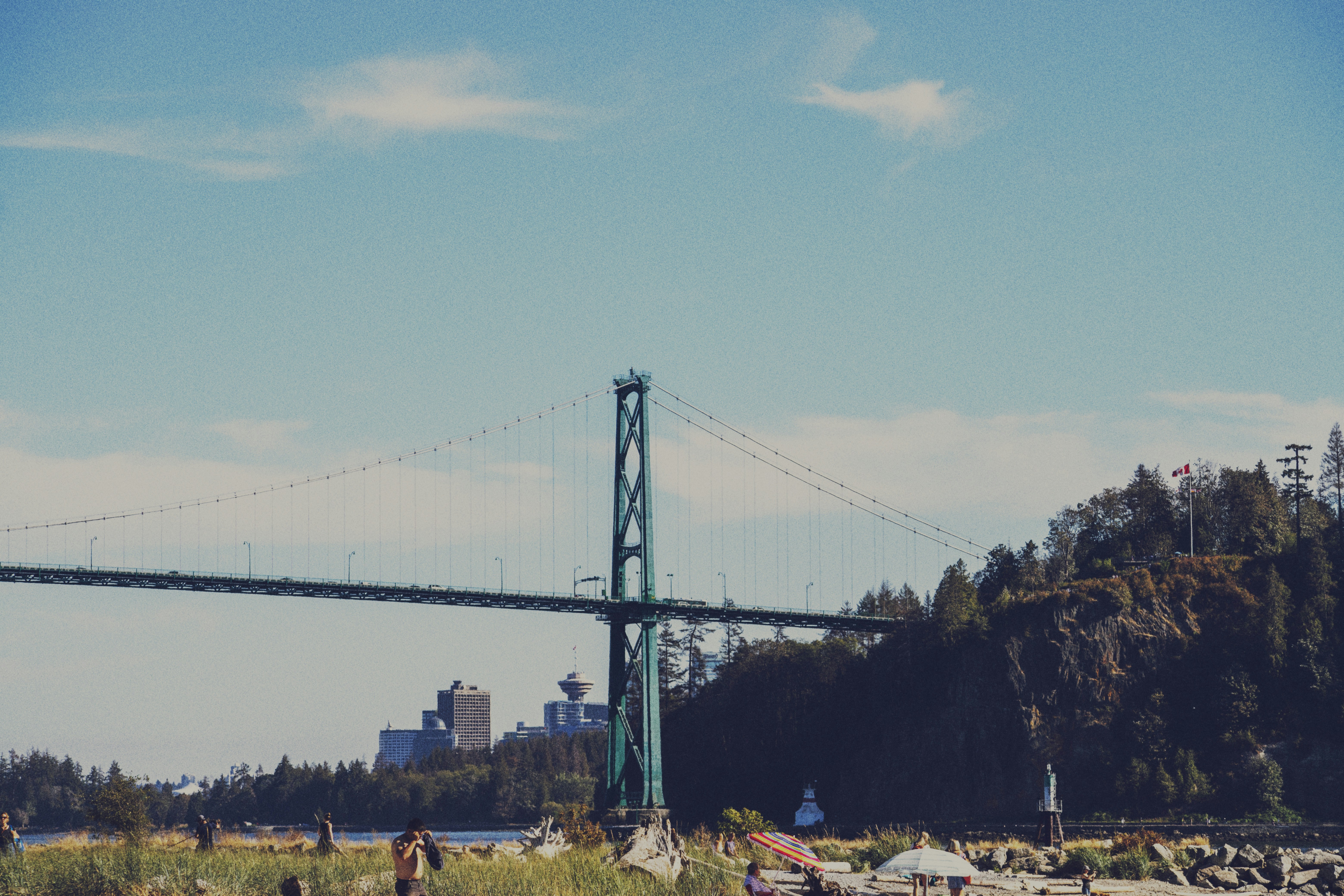 a large bridge over a river