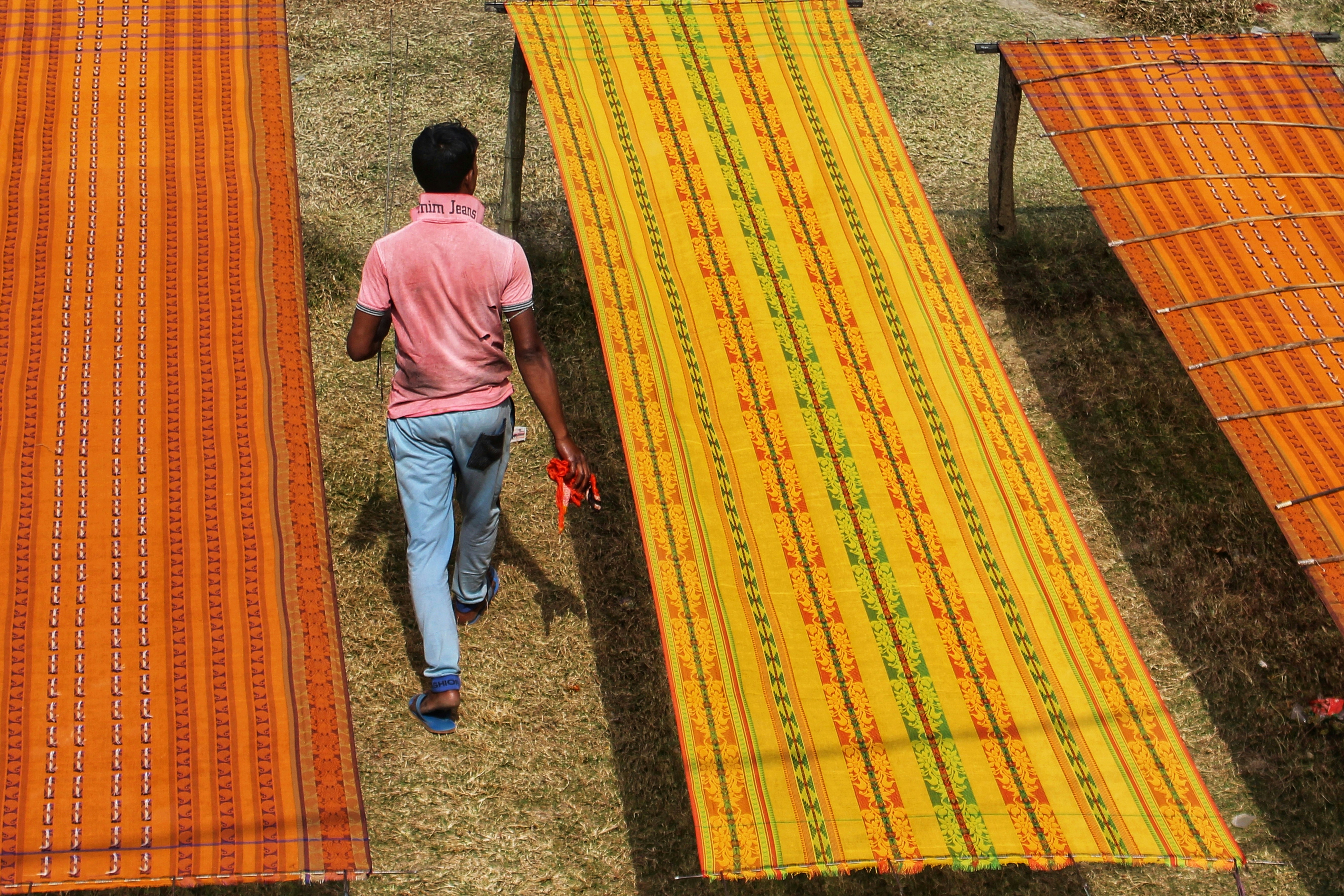 a man walking on a path