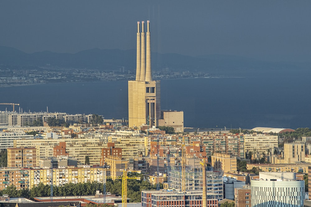 a tall building in a city