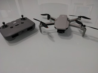 a couple of white and black machines