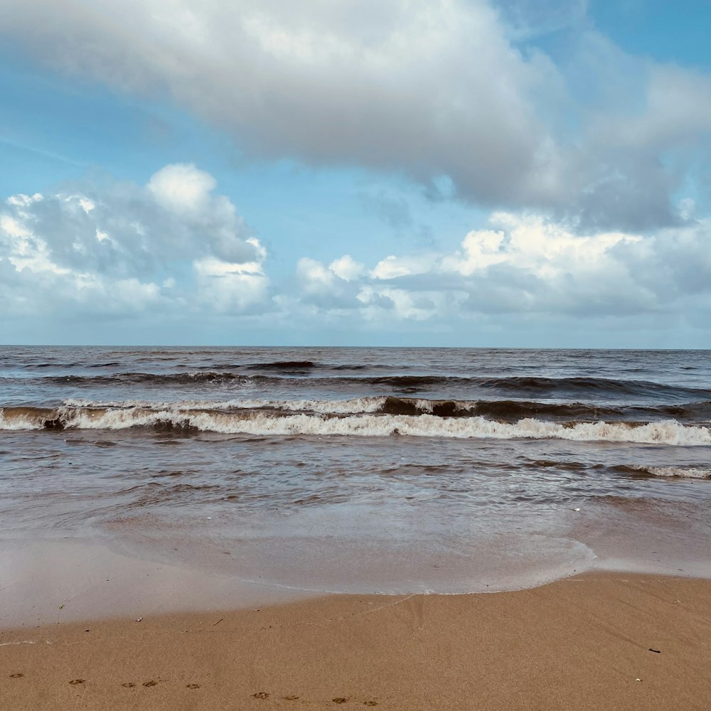 waves crashing on a beach