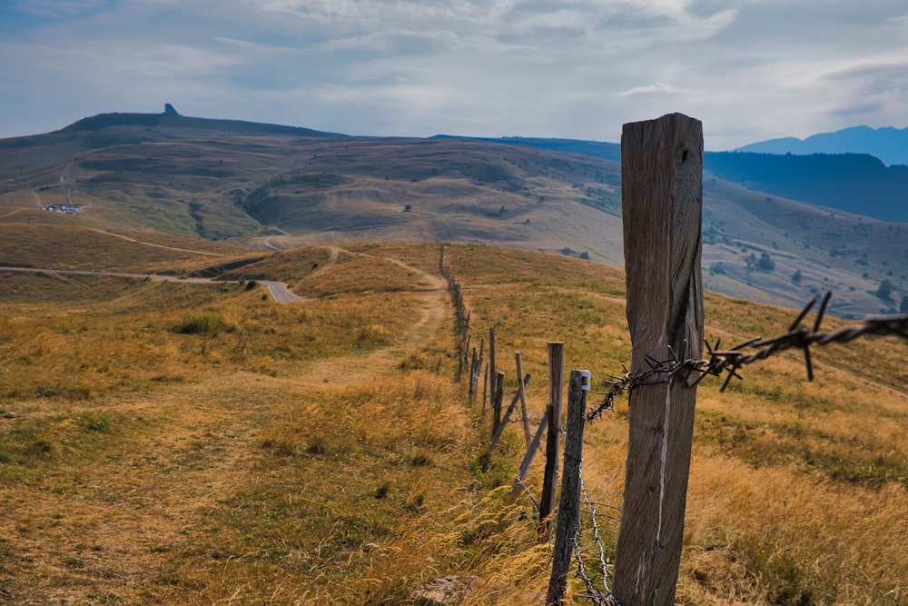 a fence in a field