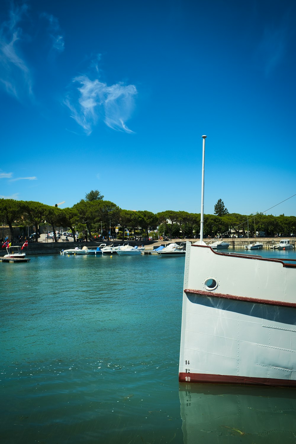 a group of boats in a harbor