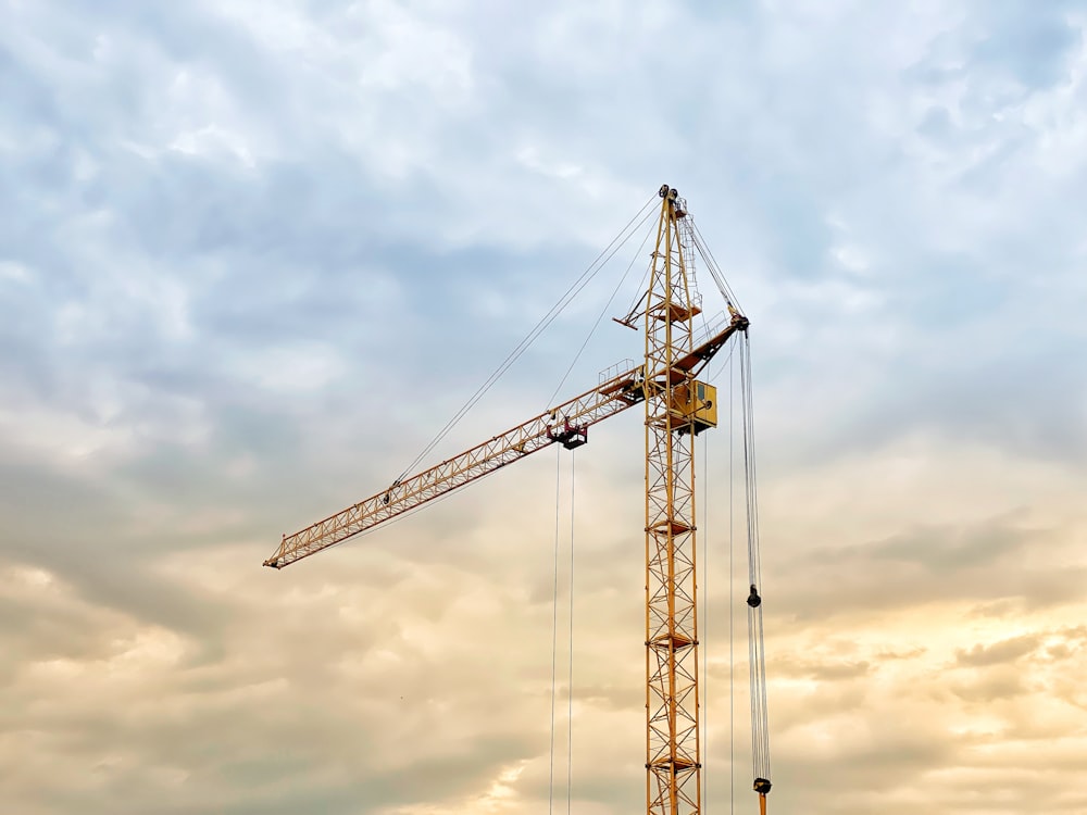a crane with a blue sky