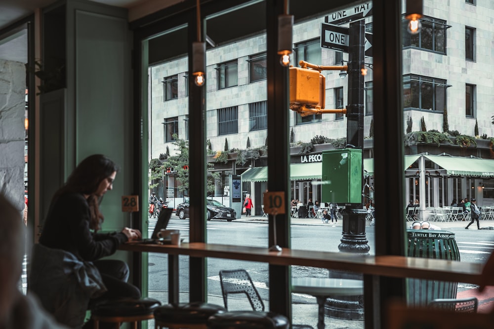 a person sitting at a table