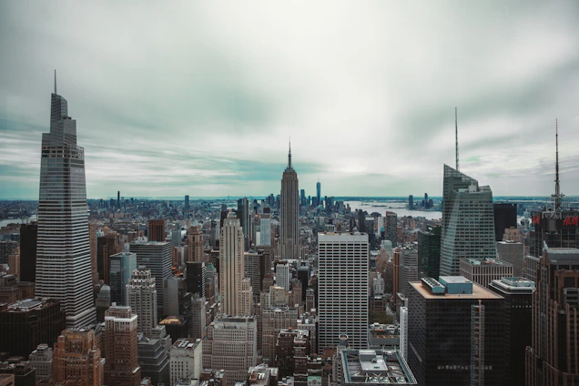 a city with tall buildings