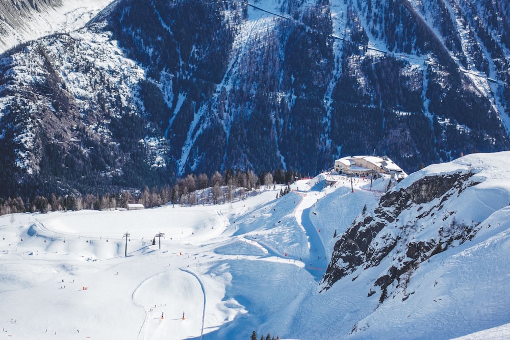 a snow covered mountain