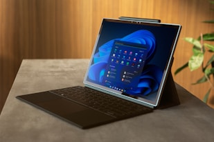 a laptop on a table